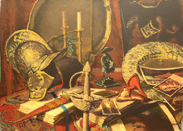 GIOVAN FRANCESCO GONZAGA, "Natura morta in un interno"