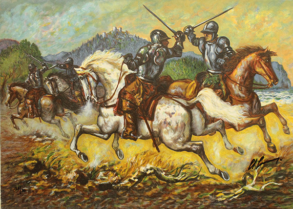 GIOVAN FRANCESCO GONZAGA "Combattimento di cavalieri sulla costa"