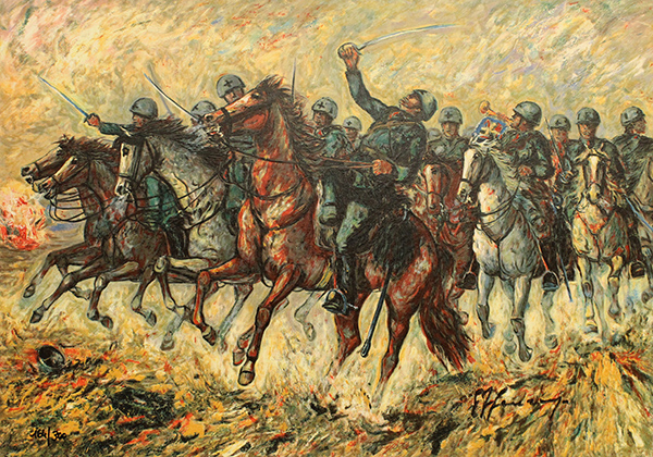 GIOVAN FRANCESCO GONZAGA, "Il III squadrone Savoia carica a Isbuschensky"