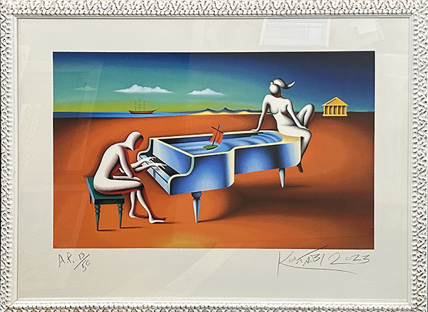 Mark Kostabi "Il pianista e la modella" 2023