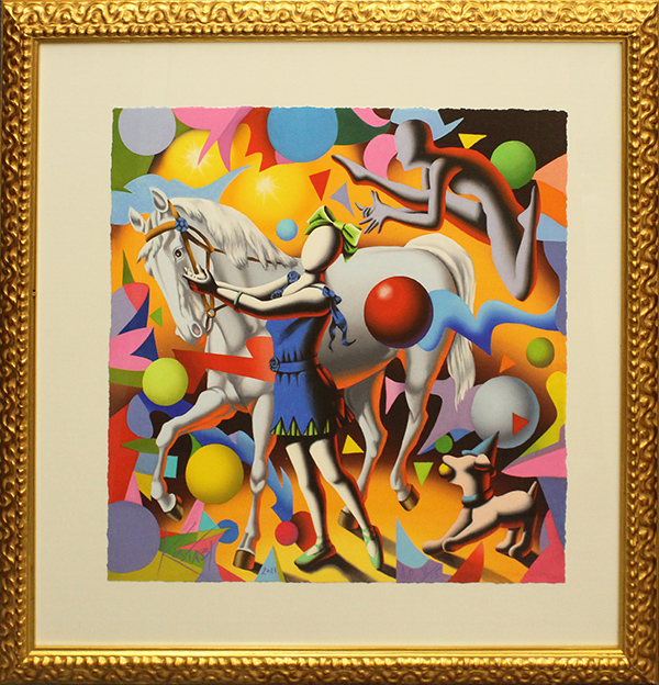 Mark Kostabi "Ragazza con cavallo" 2023