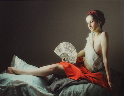 THIERRY BANSRONT, "Woman with white fan", 2014