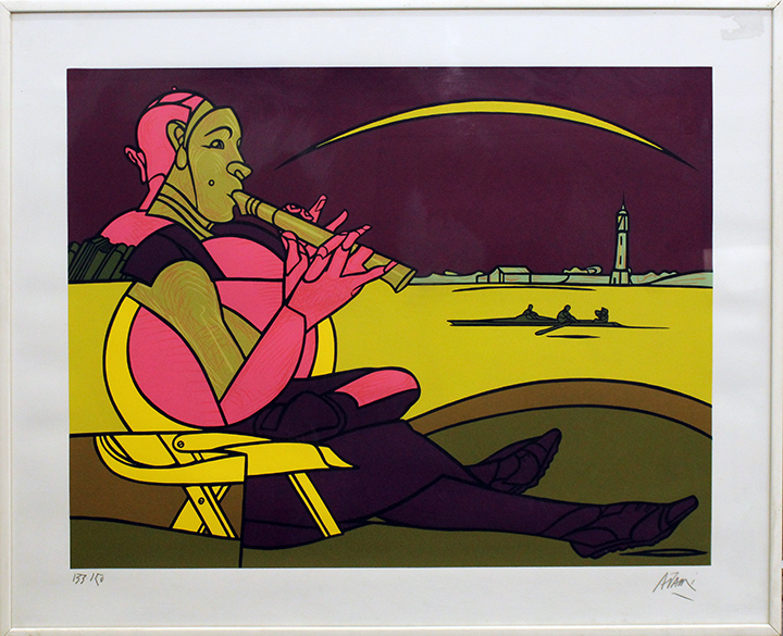 VALERIO ADAMI, "The flageolet", anni '90 circa
