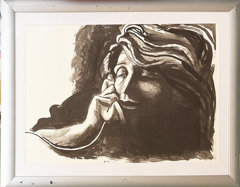 RENATO GUTTUSO, "Donna al telefono", 1970