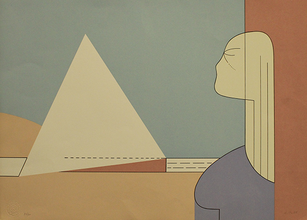 A. PULITI ,"Donna con piramide", anni 90' circa